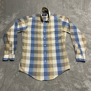 Knights Bridge For Men Plaid Button Down Shirt Long Sleeve‎ Casual Size S